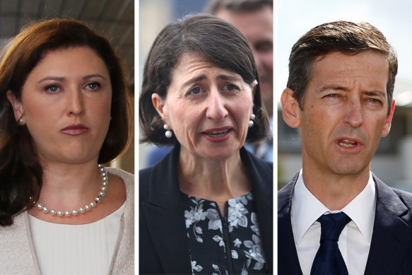 Natasha Maclaren-Jones, Gladys Berejiklian, Matthew Mason-Cox.