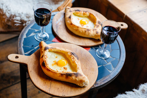 Traditional Georgian khachapuri with cheese and egg. Eggs are a staple in the diets of many migrant groups in Australia.