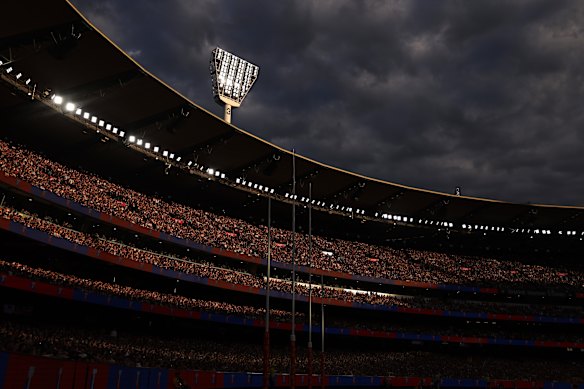 The twilight scene at the MCG.