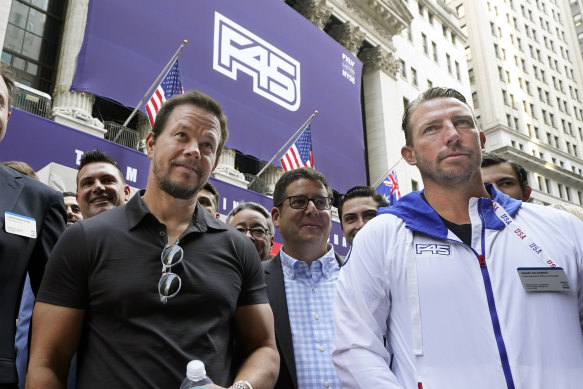 Actor Mark Wahlberg and F45’s former chief executive Adam Gilchrist.