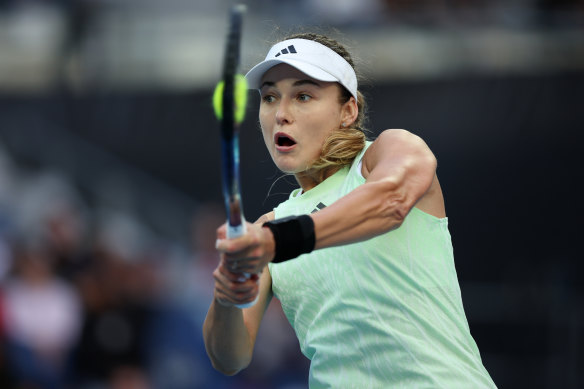 Anna Kalinskaya in the fourth round of the Australian Open.