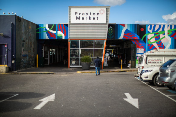 The entrance to Preston Market. 