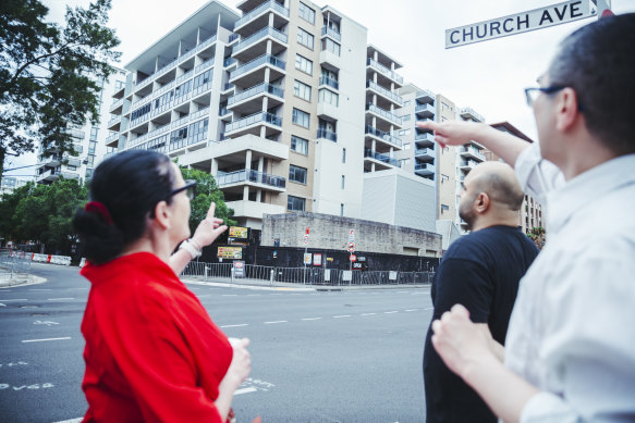 Residents at the blighted Mascot Towers.