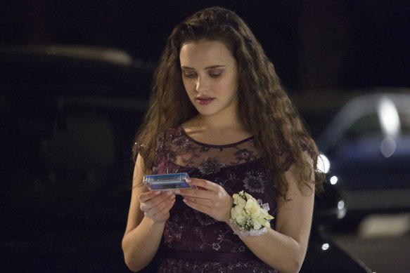 Katherine Langford as Hannah Baker in 13 Reasons Why, a show criticised for its glorification of teen suicide.