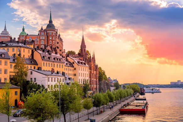 Sunsets are magical in Södermalm, one of Stockholm’s hippest districts.