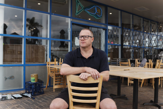 Paul O'Connor, owner of the Starfish Cafe in Batemans Bay, hasn't served a customer since March.