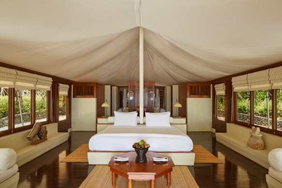 Amanwana “tents” are more like stylish suites.