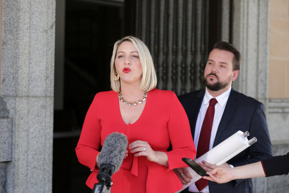 Kara Cook with Brisbane City Council Labor Opposition Leader Jared Cassidy.