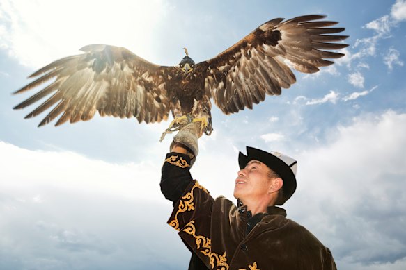 Hunting with golden eagles is a traditional art of the Eurasian steppes, part of Inspiring Vacations’ Five Stans tour.