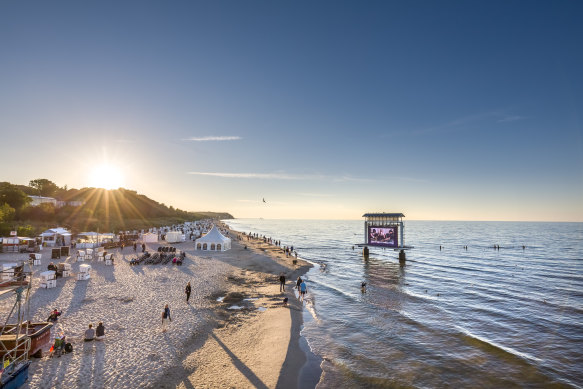 Open air cinema at Usedom, Germany.