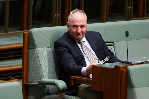 “The bloke in the corner” … One Nation MP Barnaby Joyce in question time.