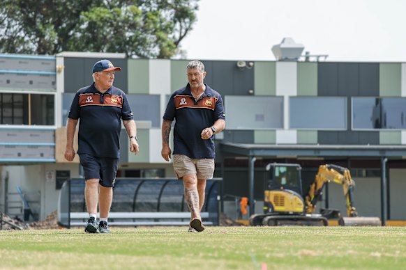 The Moe Cricket Club is stoked with the upgrades happening at Ted Summerton Reserve, secretary Ian Simpson (right) said.