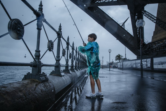 Rainy and stormy weather in Sydney in January.