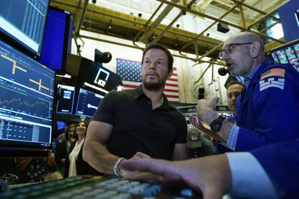 Mark Wahlberg was on hand for F45’s Wall Street debut. 