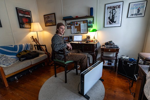 Tyler Peck, 24, rents an older home in Melbourne and could use plug-in solar to help lower his heating bills in winter.