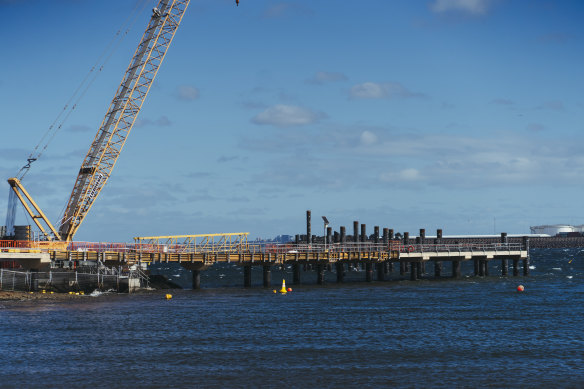 Construction is nearing an end on the new ferry wharf at La Perouse. 