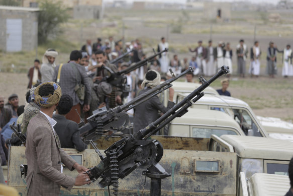 Houthi rebels in Sanaa, Yemen, last month.