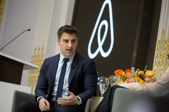 Airbnb founder Brian Chesky's stake would be worth around $US3.8 billion if it reaches its target price. 