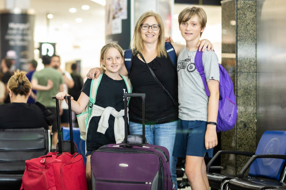 Rochelle Power and her children Parker and Lily Crabb were headed to Bali for a holiday.