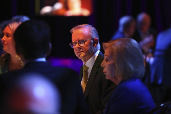 Prime Minister Anthony Albanese and ABC chair Ita Buttrose.