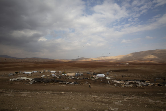 The remote village of Khirbet Humsu in the Jordan Valley in the West Bank.