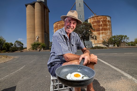 Ouyen resident Donald McGregor and a sun-fried egg.