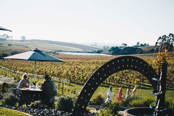 Outside the cellar door at Eastford Creek Vineyard.