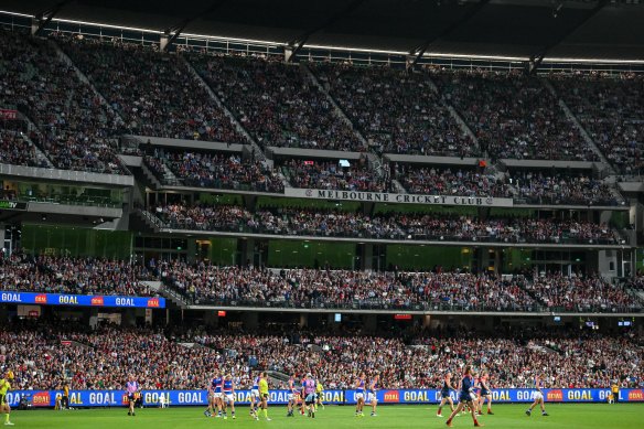 Melbourne fans were on hand to celebrate a win first up in 2022 - and last year’s premiership flag.