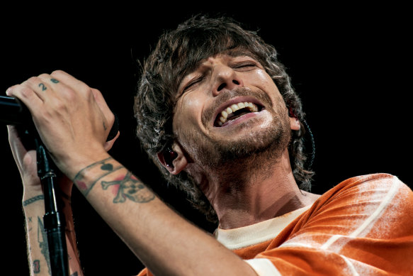 Louis Tomlinson performs at the Sidney Myer Music Bowl on January 28, 2024.