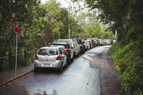 River residents who can’t get parking near the wharf are forced up the hill toward Upper McKell Park, which Stephen Cribb calls “the moon”.