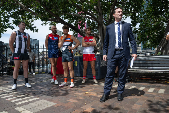 The AFL is launching its season by playing games exclusively in NSW and Queensland.