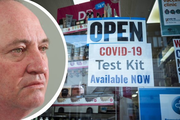 Deputy Prime Minister Barnaby Joyce has blamed the shortage of rapid antigen tests on hoarding by companies stockpiling them for workers.