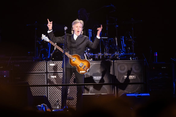 Paul McCartney in concert at Allianz Stadium last night. 