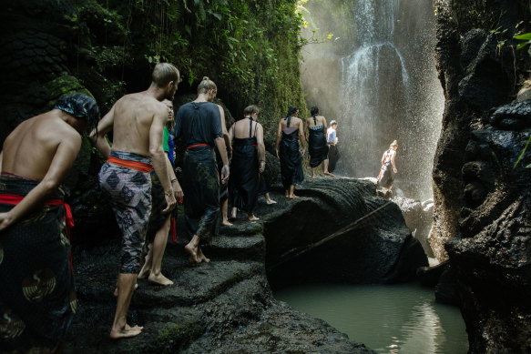 Taman Beji Griya waterfall.