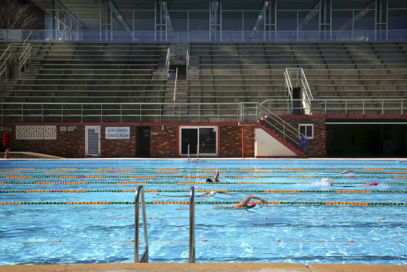 Swimmers at North Sydney Pool in September.