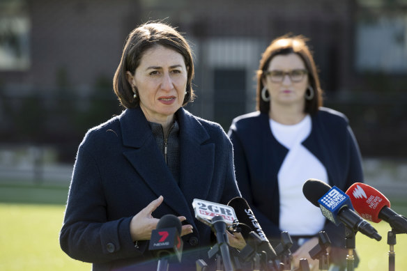 NSW Premier Gladys Berejiklian and Education Minister Sarah Mitchell on Tuesday.