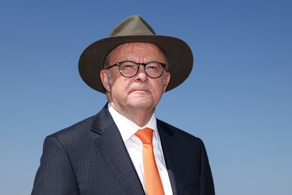 Prime Minister Anthony Albanese after the national citizenship and flag raising ceremony in Canberra.