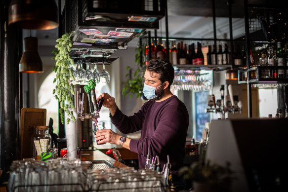 Publican Tom Streater from the Prince Alfred hotel in Port Melbourne was reprimanded by the Therapeutic Goods Administration this week for handing out free beers to vaccinated customers.