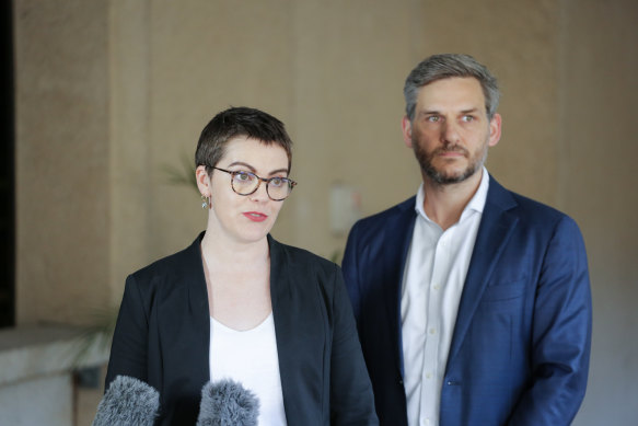 Greens state MPs Amy MacMahon (South Brisbane) and Michael Berkman (Maiwar).