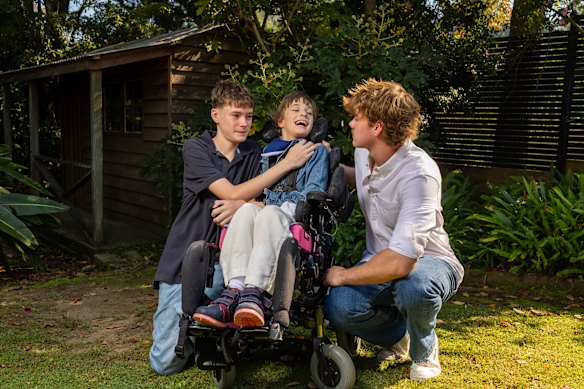 Will (right) is studying medicine, inspired by his sister Grace (centre). He and brother Ollie (left) help care for their sister now they’re older.