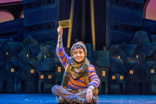 Oliver Alkhair as Charlie in Charlie and the Chocolate Factory - The New Musical. 