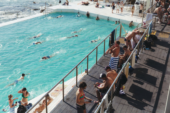 People took to the pool as temperatures headed towards 40 degrees.