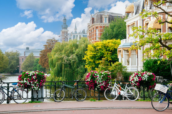 Prudent pedestrians will keep off the bike paths in Amsterdam.