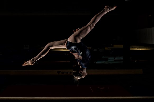 Chloe Muntz, who trains at Manly Warringah Gymnastics Club, hopes to represent Australia one day.