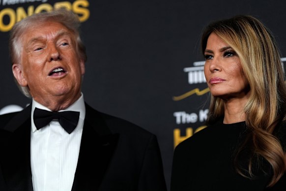 President Donald Trump and first lady Melania Trump, walk the red carpet before the 48th Kennedy Centre Honors at the John F. Kennedy Memorial Centre for the Performing Arts in Washington earlier this month.