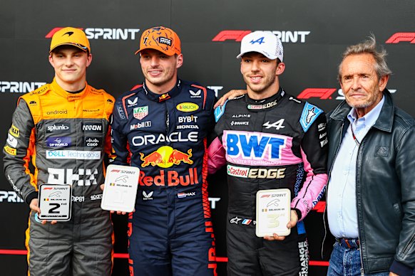 With Oscar Piastri, Max Verstappen and Pierre Gasly. 