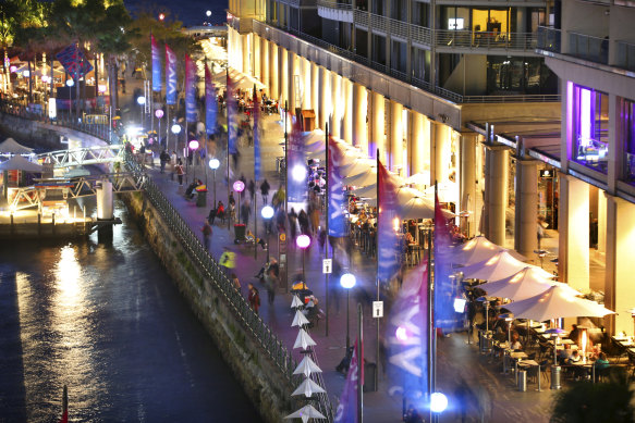 Circular Quay during Vivid.