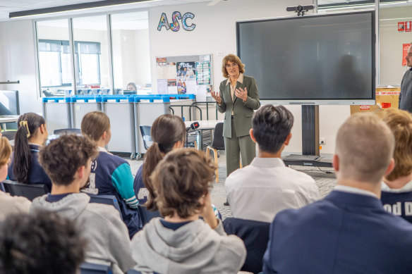 Bullock visited her old high school in Armidale last week. 