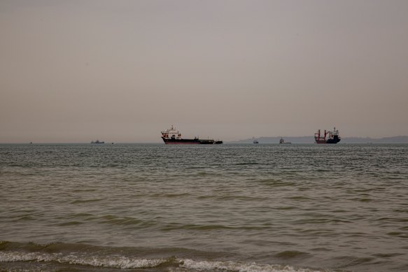 Ships anchored in the Persian Gulf earlier this year.