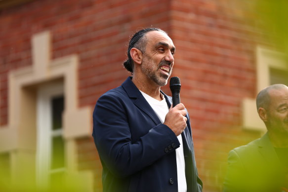 Goodes at the ceremony.